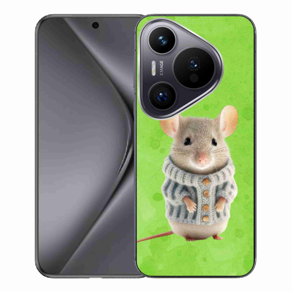 Gelový kryt mmCase na Huawei Pura 70 Pro - myška ve svetru