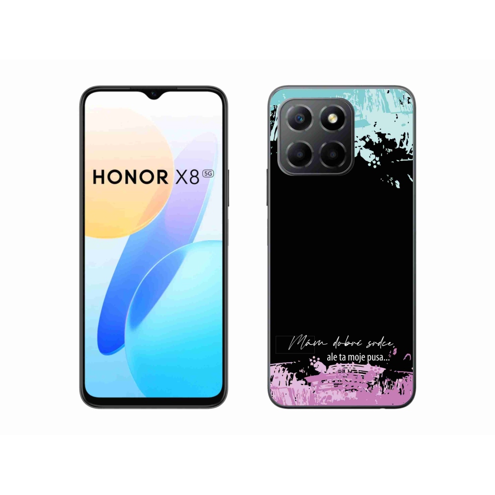 Gelový kryt mmCase na Honor X8 5G/Honor 70 Lite 5G - vtipný text 3 černé pozadí