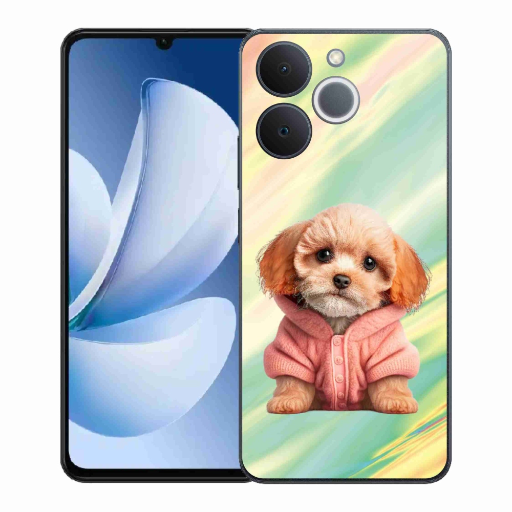 Gelový kryt mmCase na Realme Note 70T - štěně ve svetru