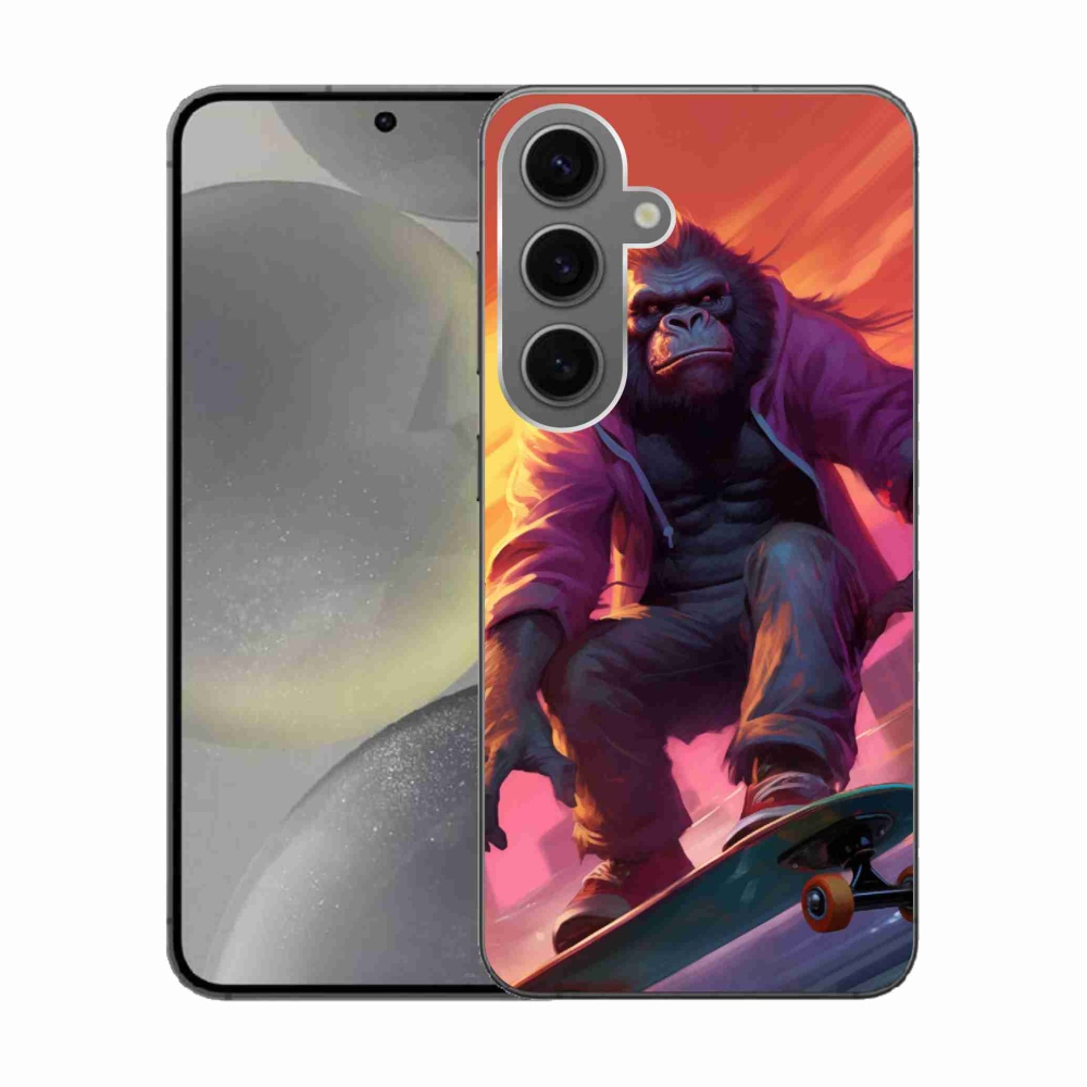 Gelový kryt mmCase na Samsung Galaxy S24 - gorila na skateboardu