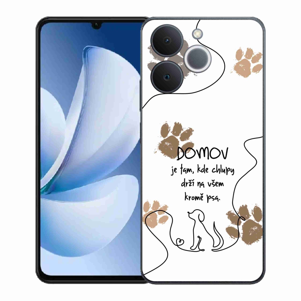 Gelový kryt mmCase na Realme Note 70T - psí motiv bílé pozadí