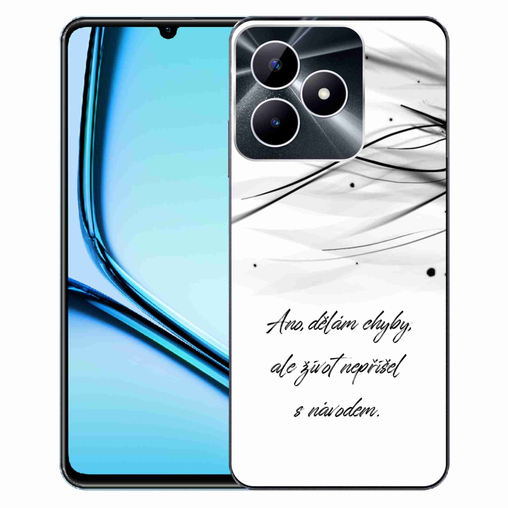 Gelový kryt mmCase na Realme Note 50 - citát bílé pozadí