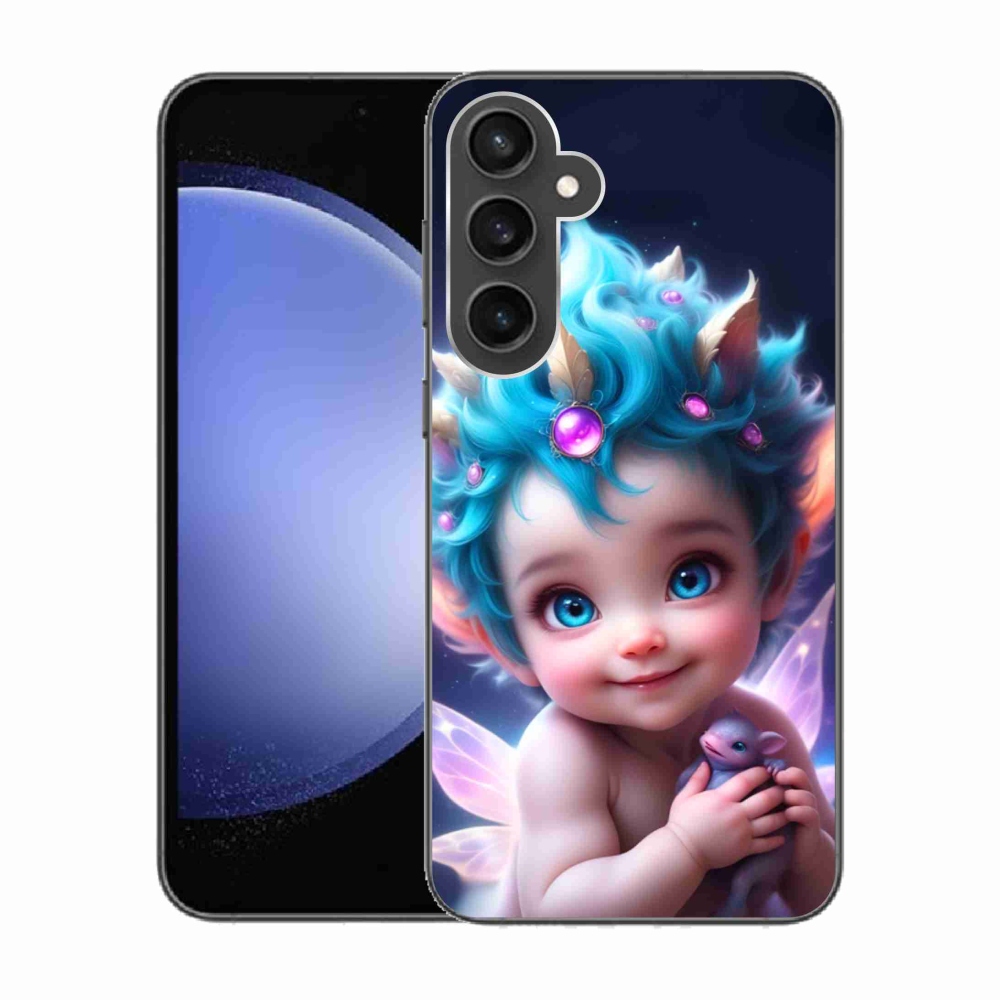 Gelový kryt mmCase na Samsung Galaxy S23 FE - dítě s motýlími křídly
