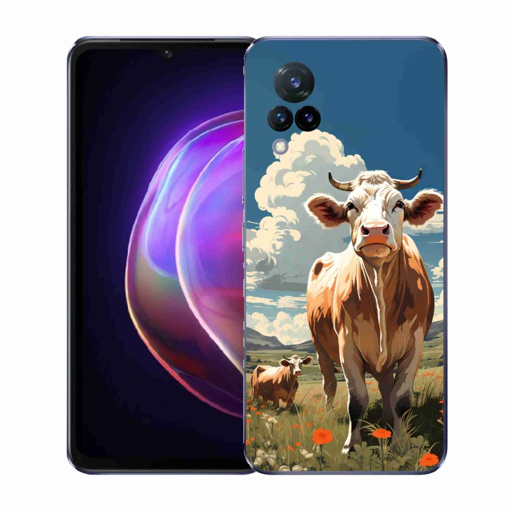 Gelový kryt mmCase na Vivo V21 4G/5G - krávy na louce
