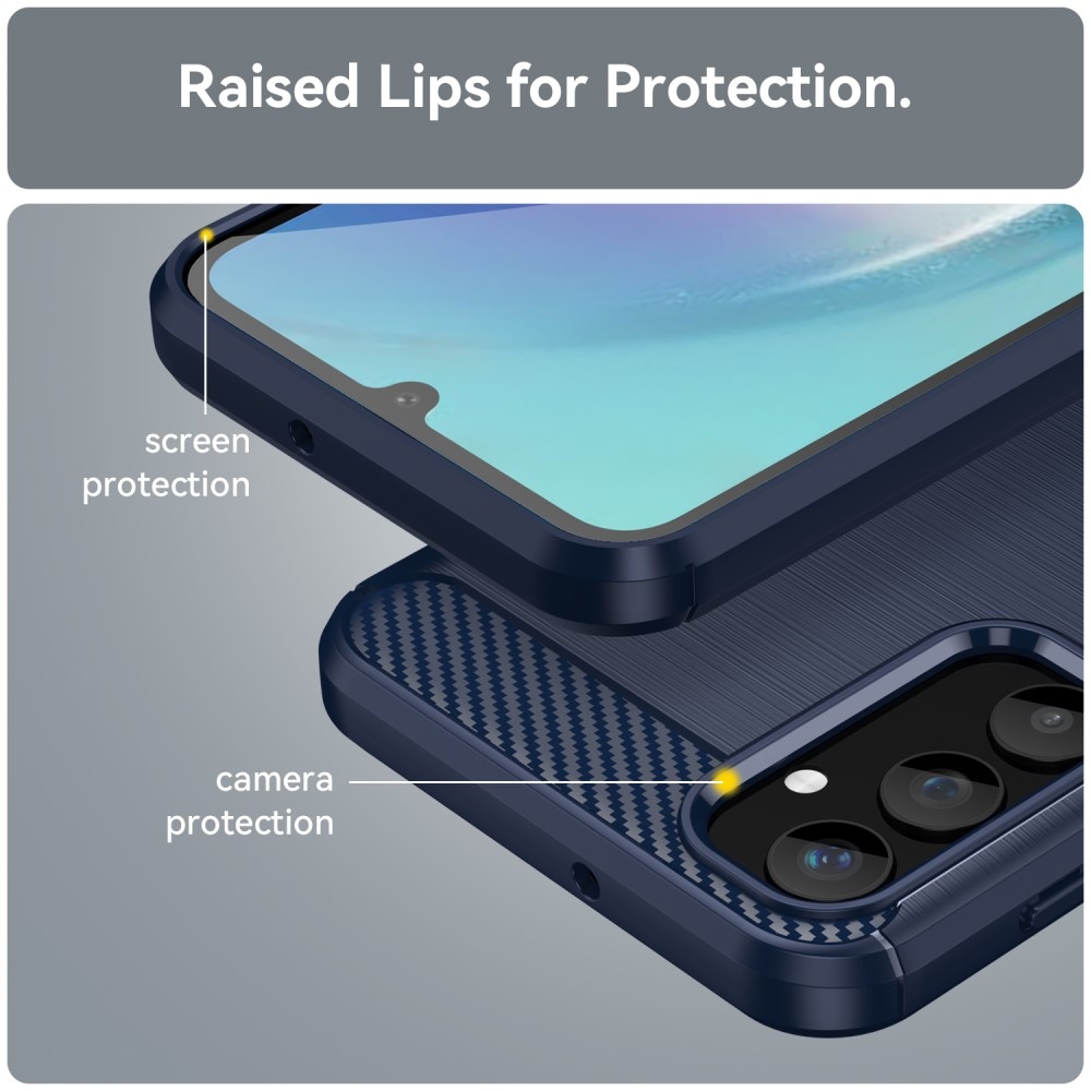 Carbon odolný gelový obal na Samsung Galaxy A25 5G - modrý