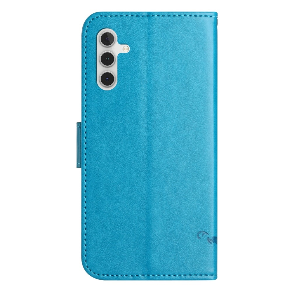 Flower knížkové pouzdro na Samsung Galaxy A36 5G - modré