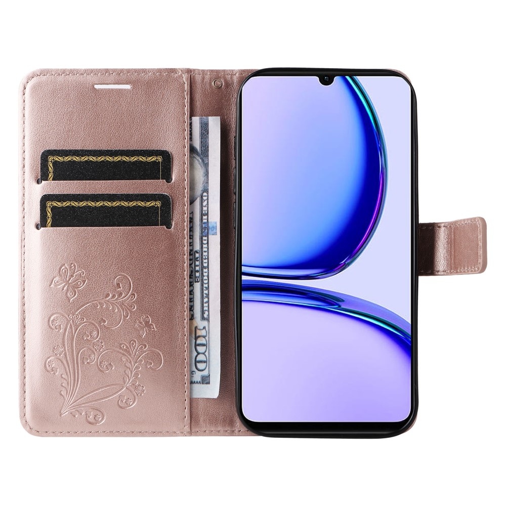 Big Butterfly knížkové pouzdro na Realme C51/C53 - růžovozlaté