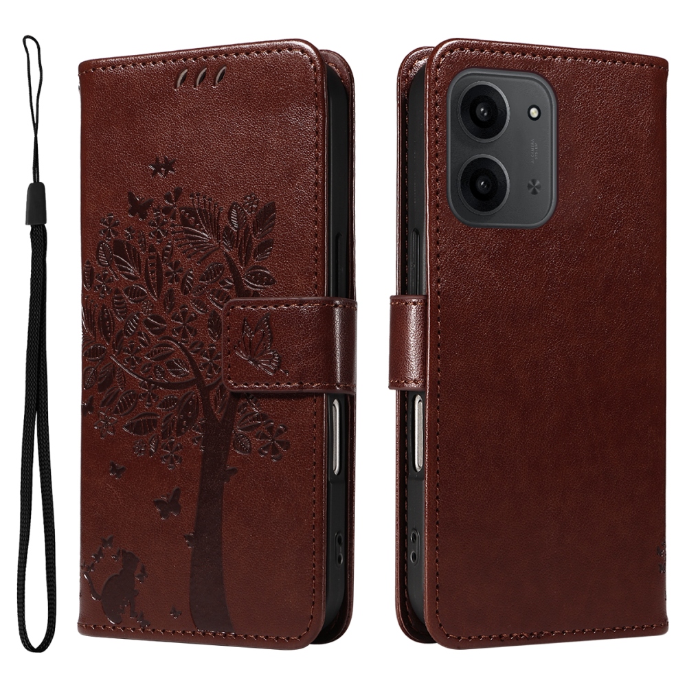 Trees knížkové pouzdro na Xiaomi Redmi 15C 4G/5G (173mm) - hnědé