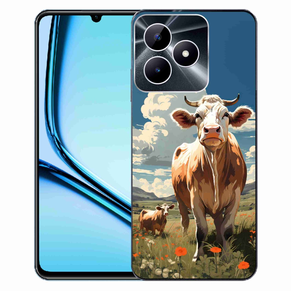 Gelový kryt mmCase na Realme Note 50 - krávy na louce