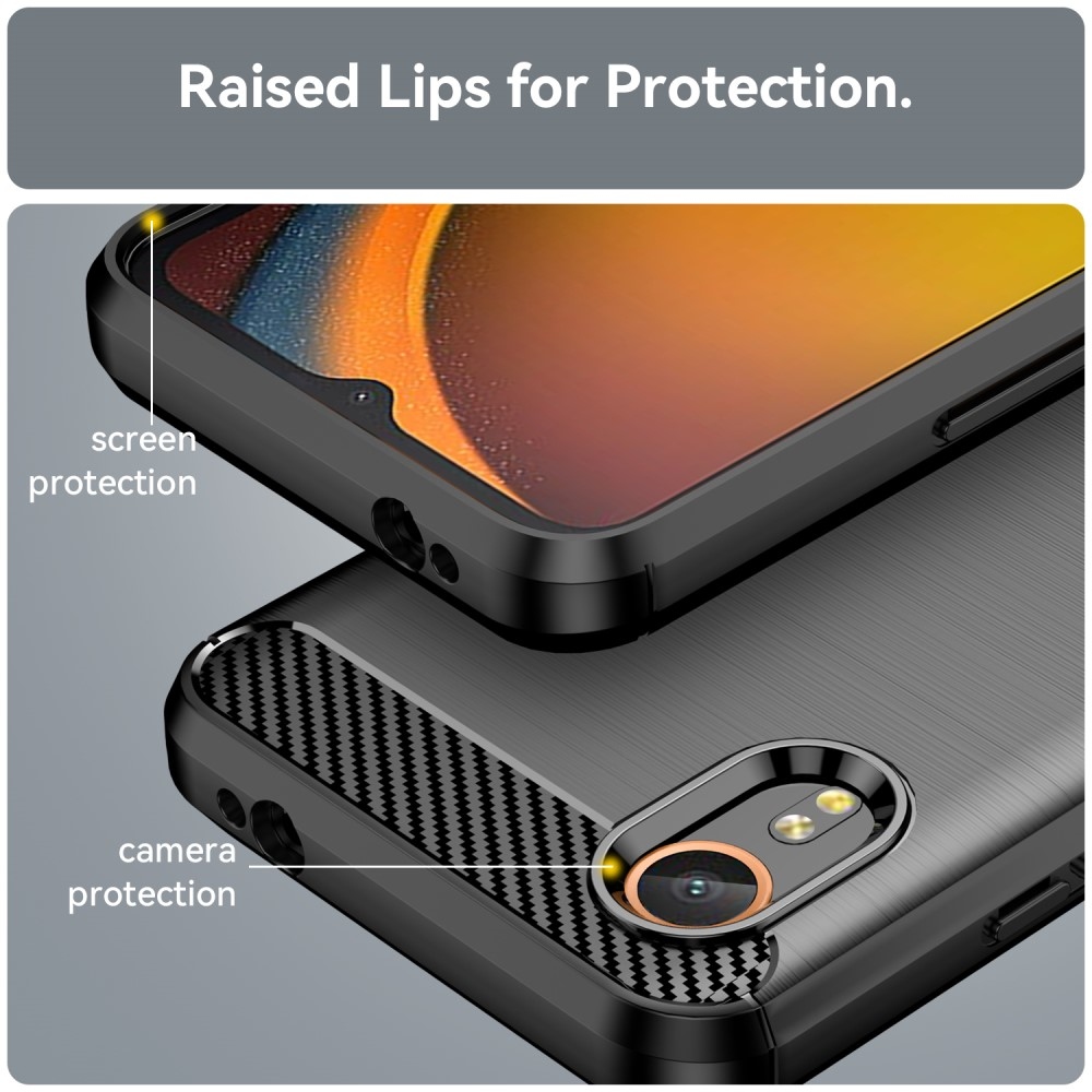 Carbon odolný gelový obal na Samsung Galaxy Xcover 7 - černý