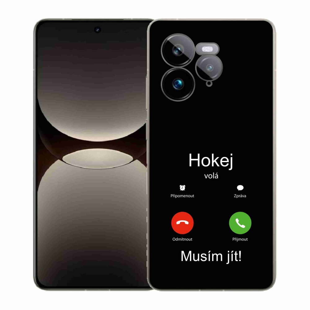 Gelový kryt mmCase na Realme GT 7 Pro 5G - hokej volá černé pozadí