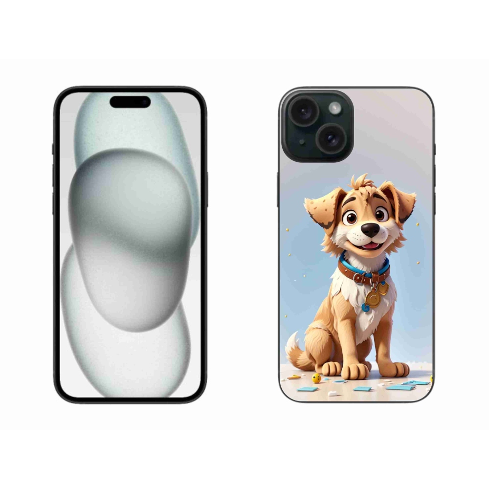 Gelový kryt mmCase na iPhone 15 Plus - kreslené štěně