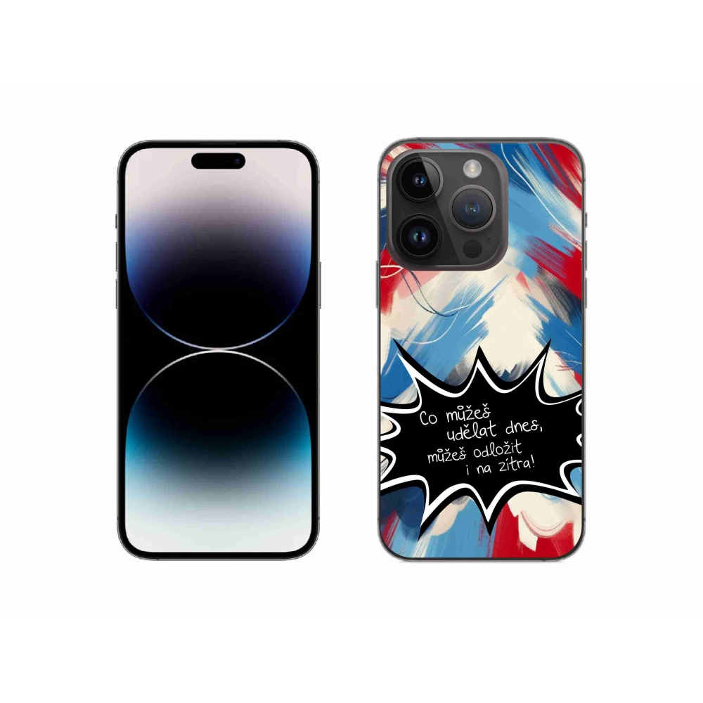 Gelový kryt mmCase na iPhone 14 Pro 6.1 - vtipný text 9 černé pozadí