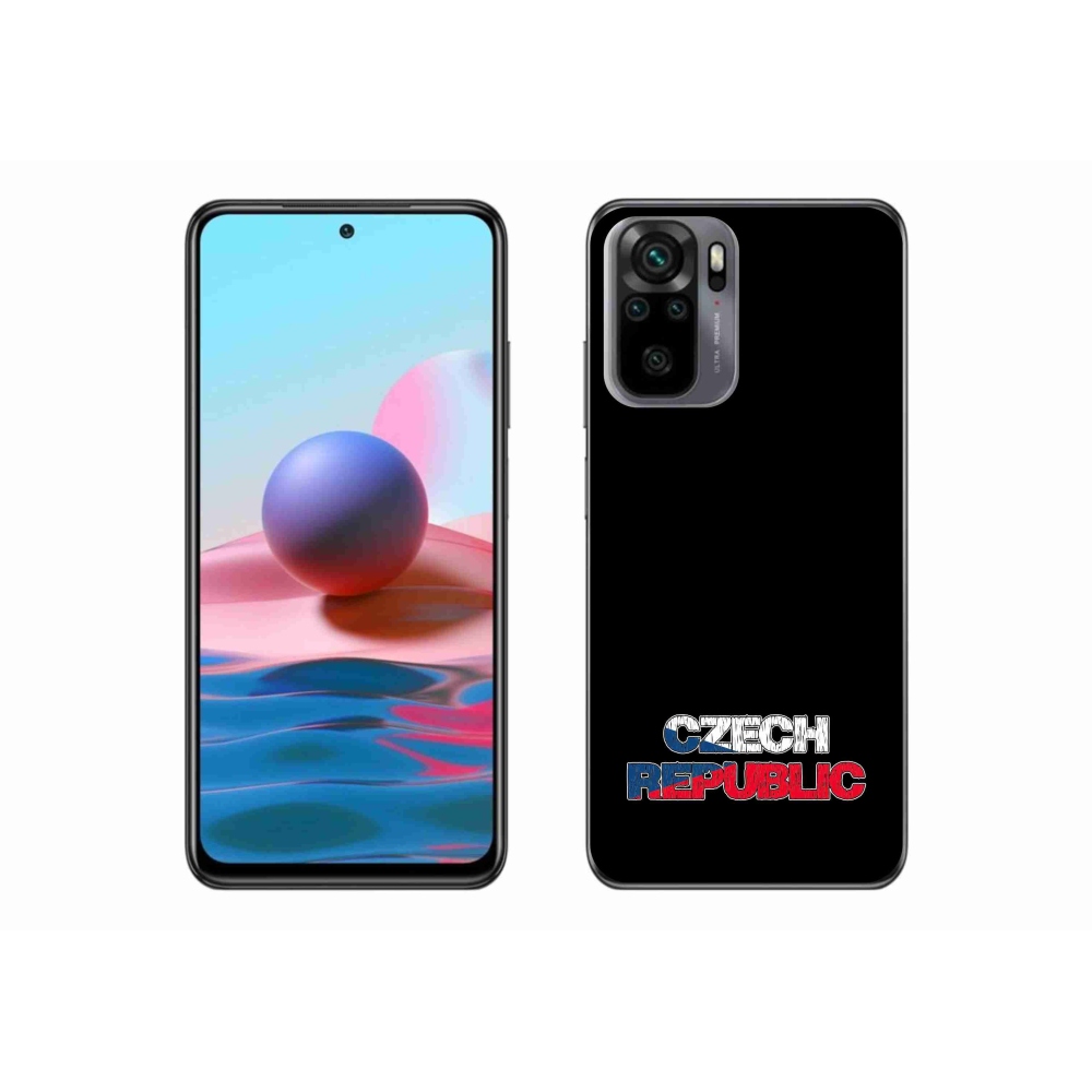 Gelový kryt mmCase na Xiaomi Redmi Note 10 4G - Czech Republic černé pozadí