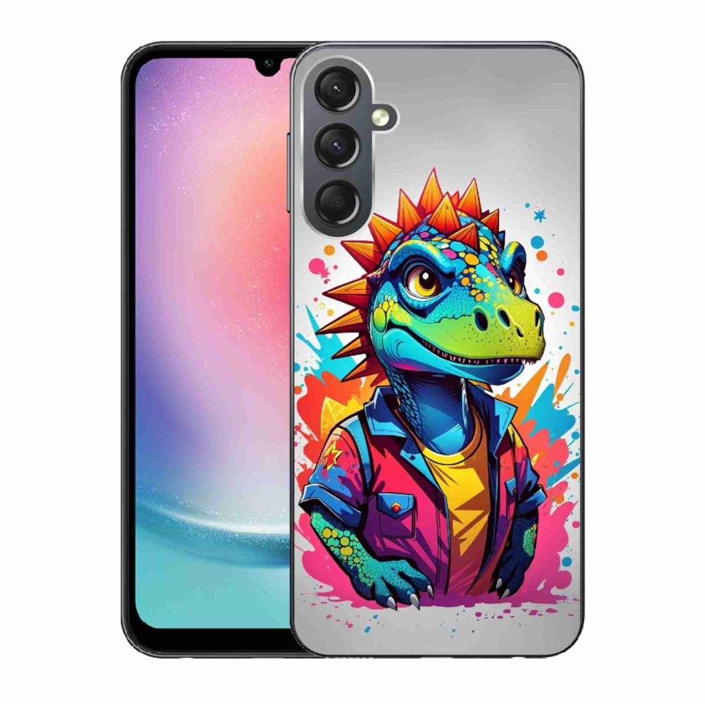 Gelový kryt mmCase na Samsung Galaxy A24 - barevný dinosaurus