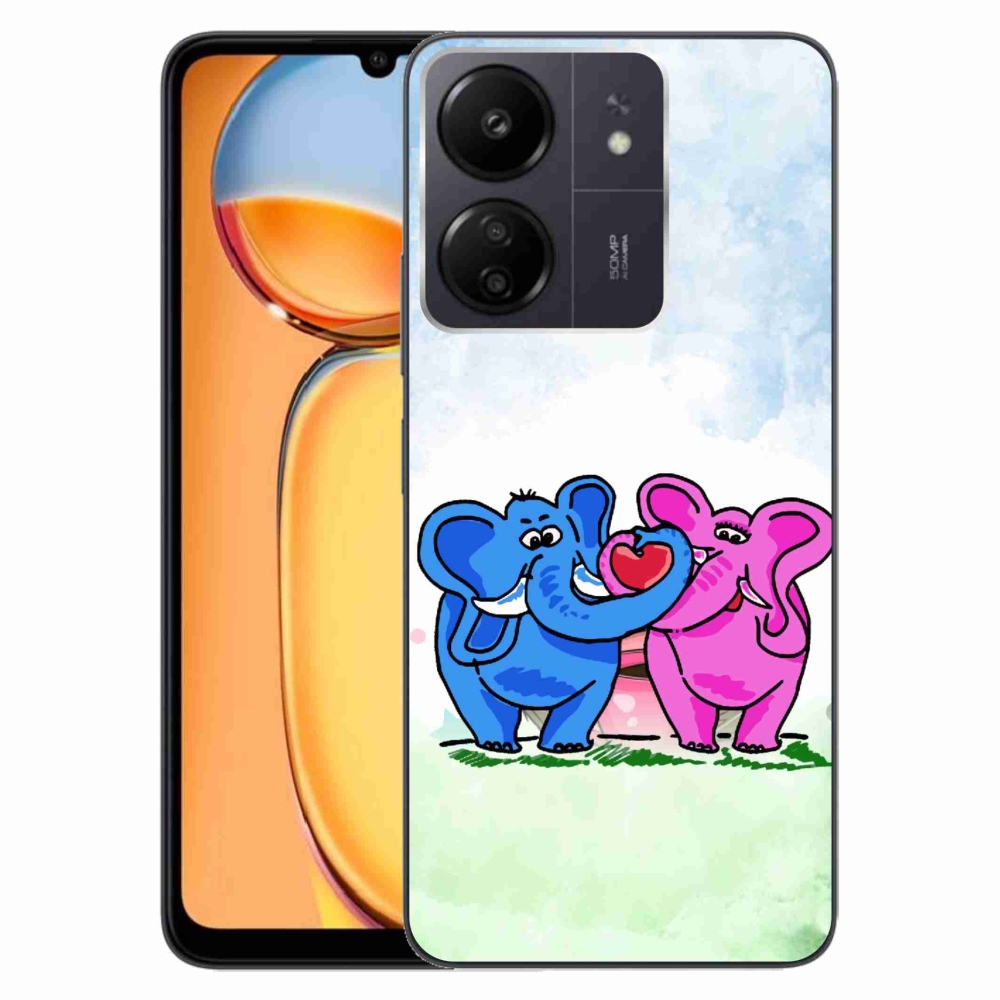 Gelový kryt mmCase na Xiaomi Poco C65/Redmi 13C - zamilovaní sloni