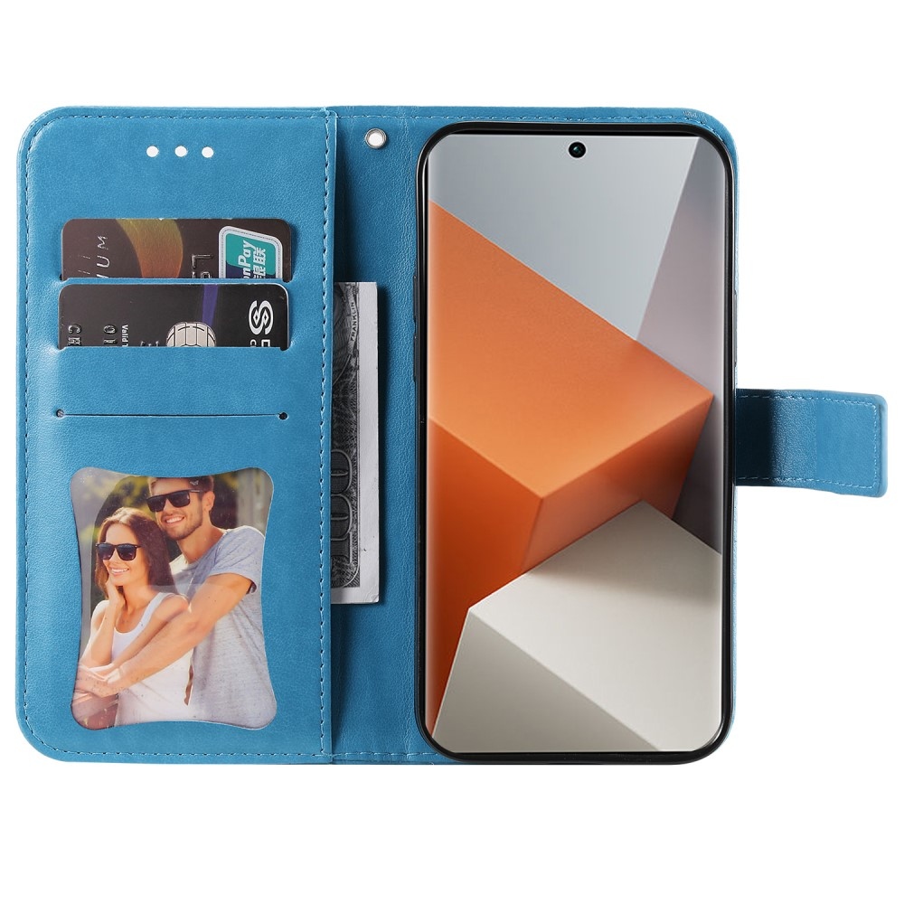 Mandala knížkové pouzdro na Xiaomi Redmi Note 13 Pro+ 5G - modré
