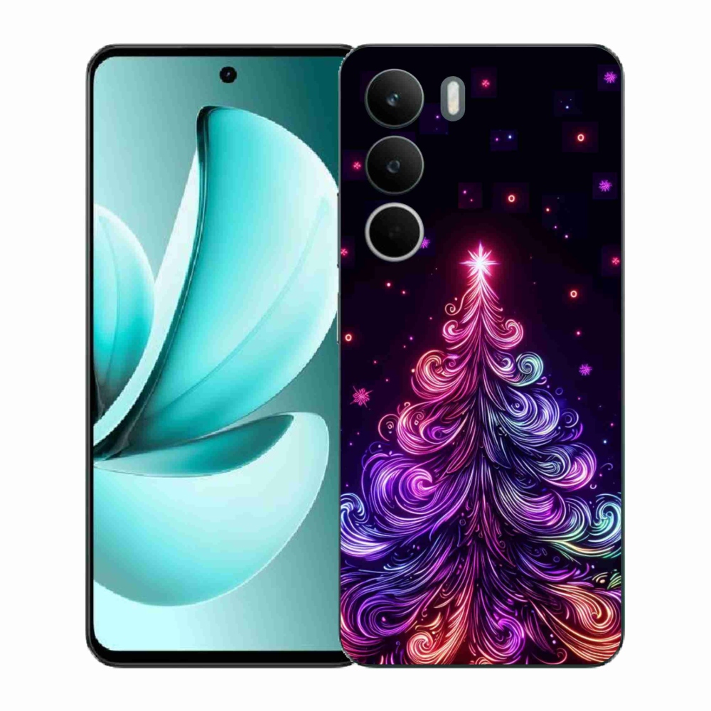 Gelový kryt mmCase na Realme C71 - neonový vánoční stromek 1