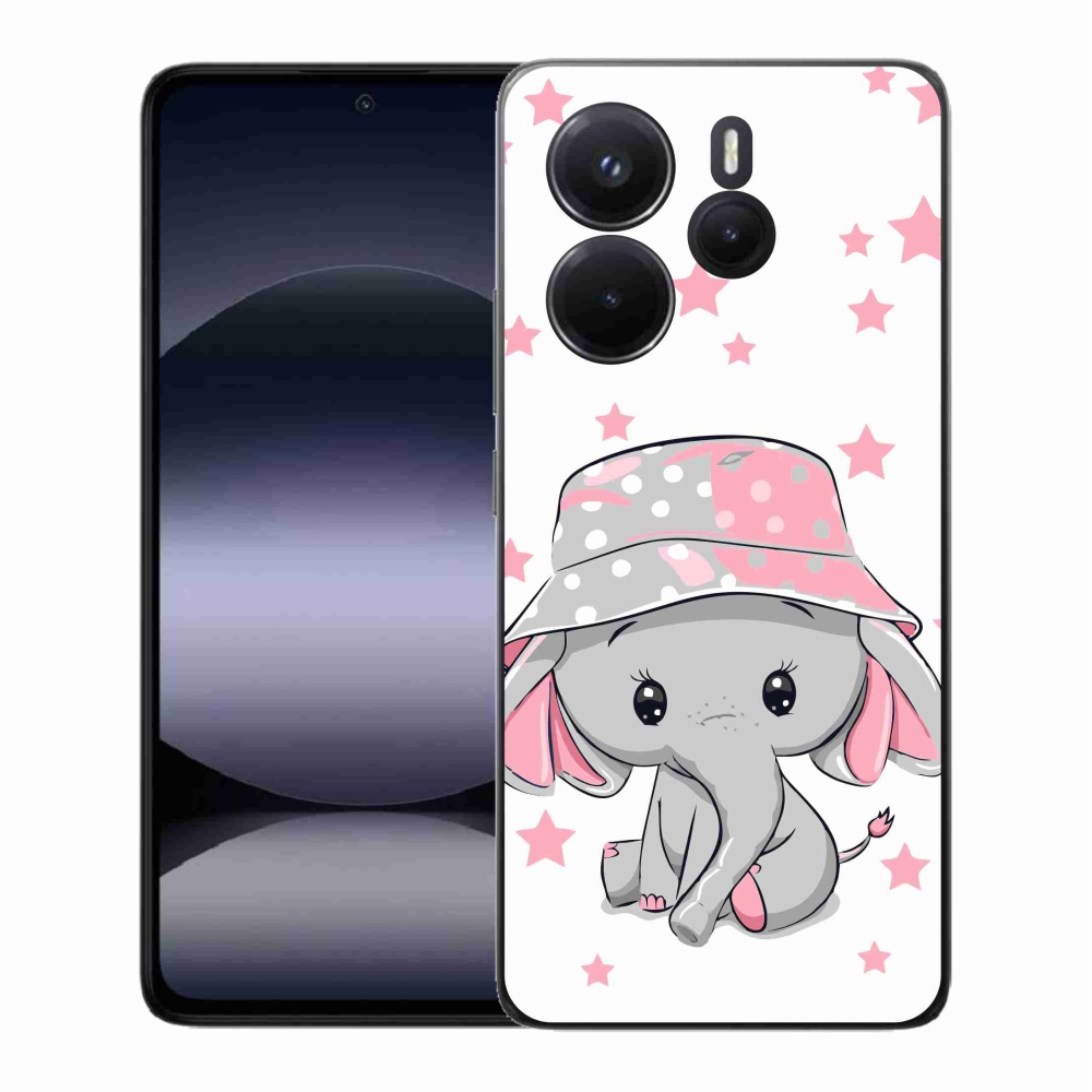 Gelový kryt mmCase na Xiaomi Redmi Note 14 - růžový slon