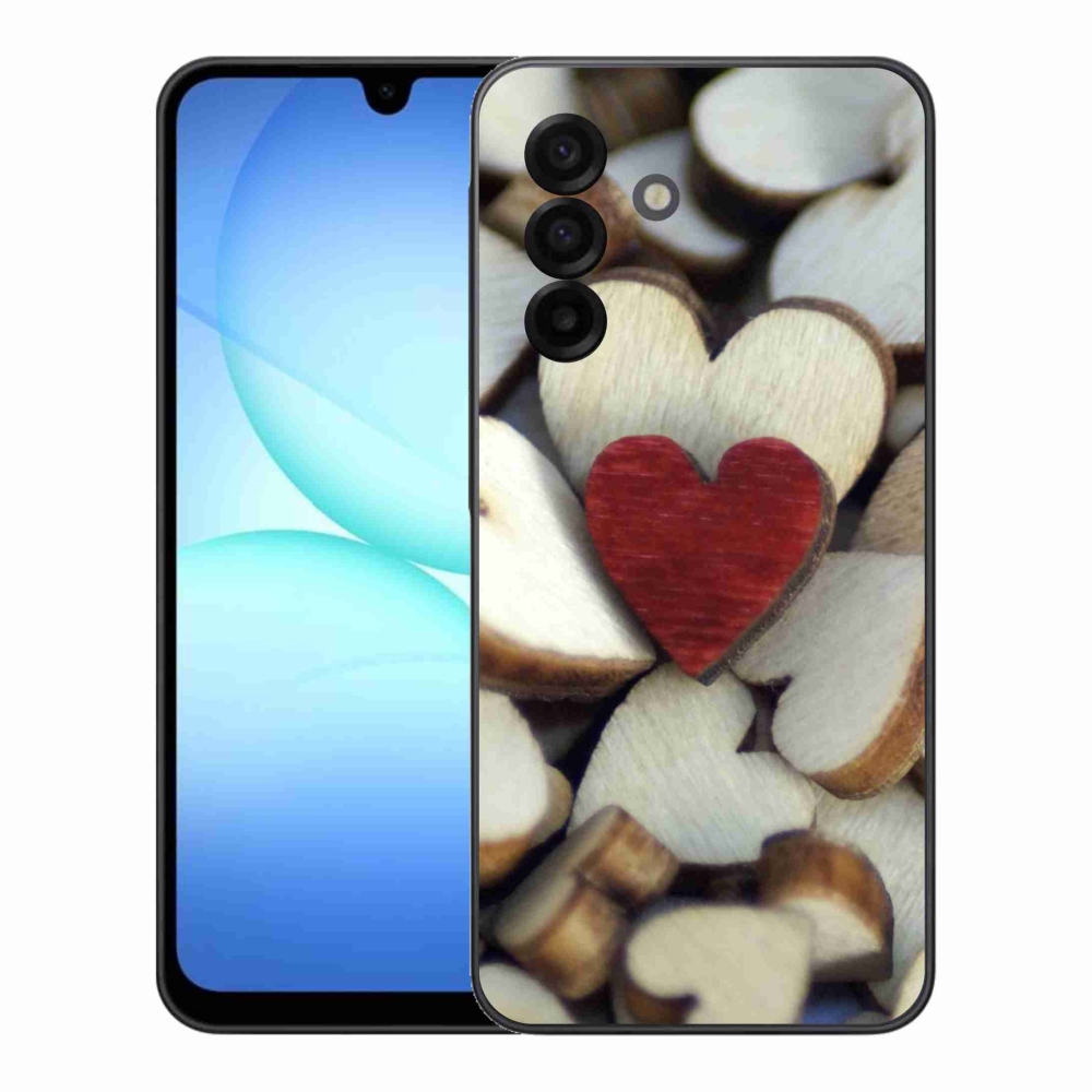 Gelový kryt mmCase na Samsung Galaxy A17 4G/5G - gravírované červené srdce 