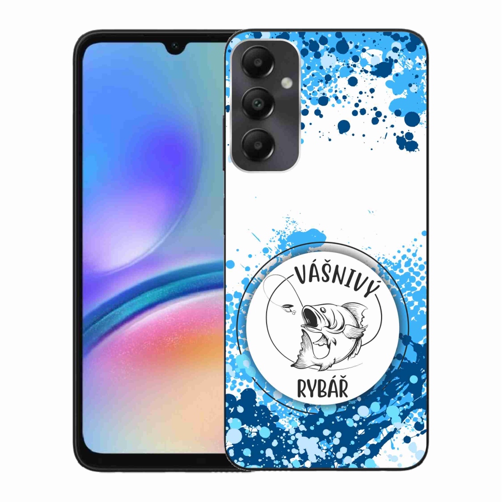 Gelový kryt mmCase na Samsung Galaxy A05s - vášnivý rybář bílé pozadí