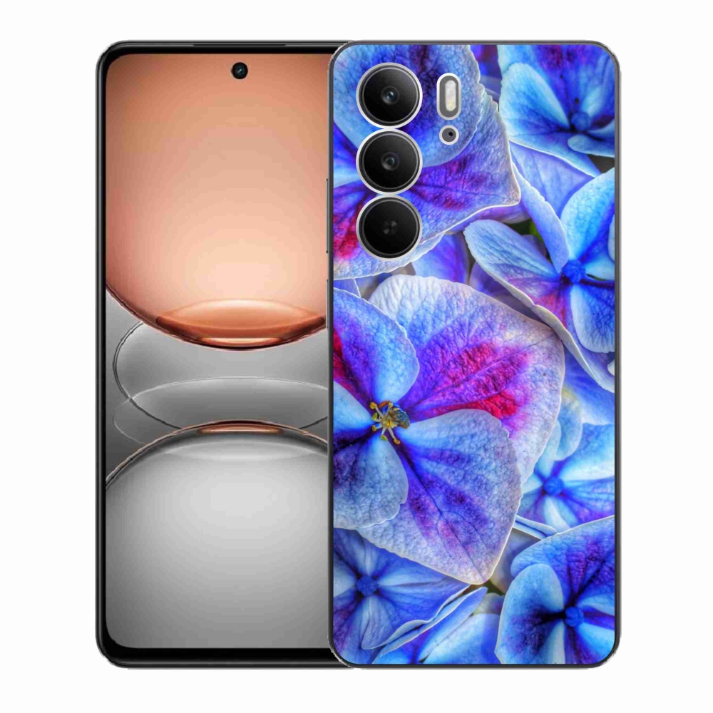 Gelový kryt mmCase na Realme C75 - modré květy 1