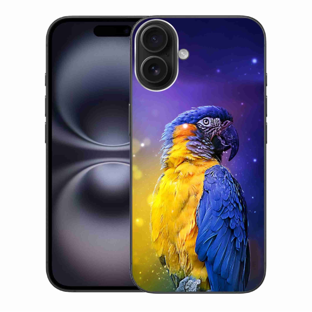 Gelový obal mmCase na iPhone 16 Plus - papoušek ara 1