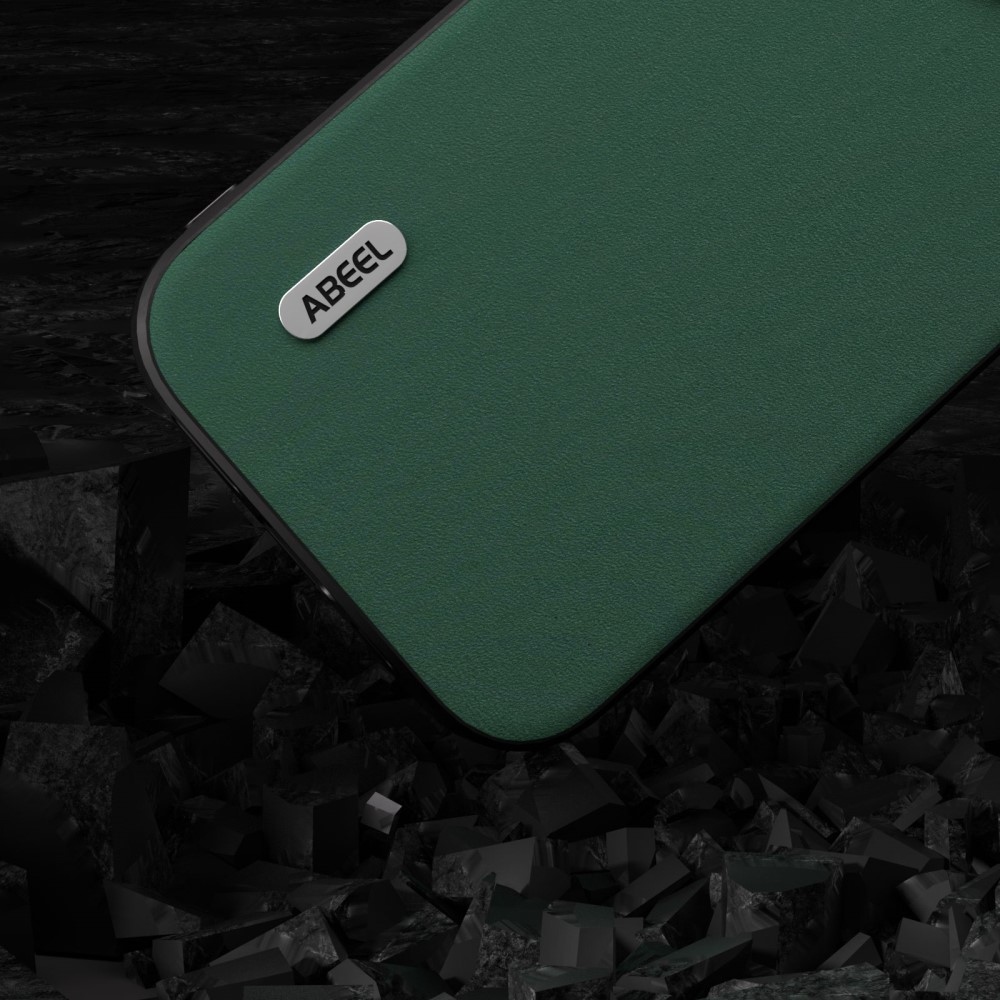 ABEEL gelový obal s pevnými zády na iPhone 15 Pro Max - zelený