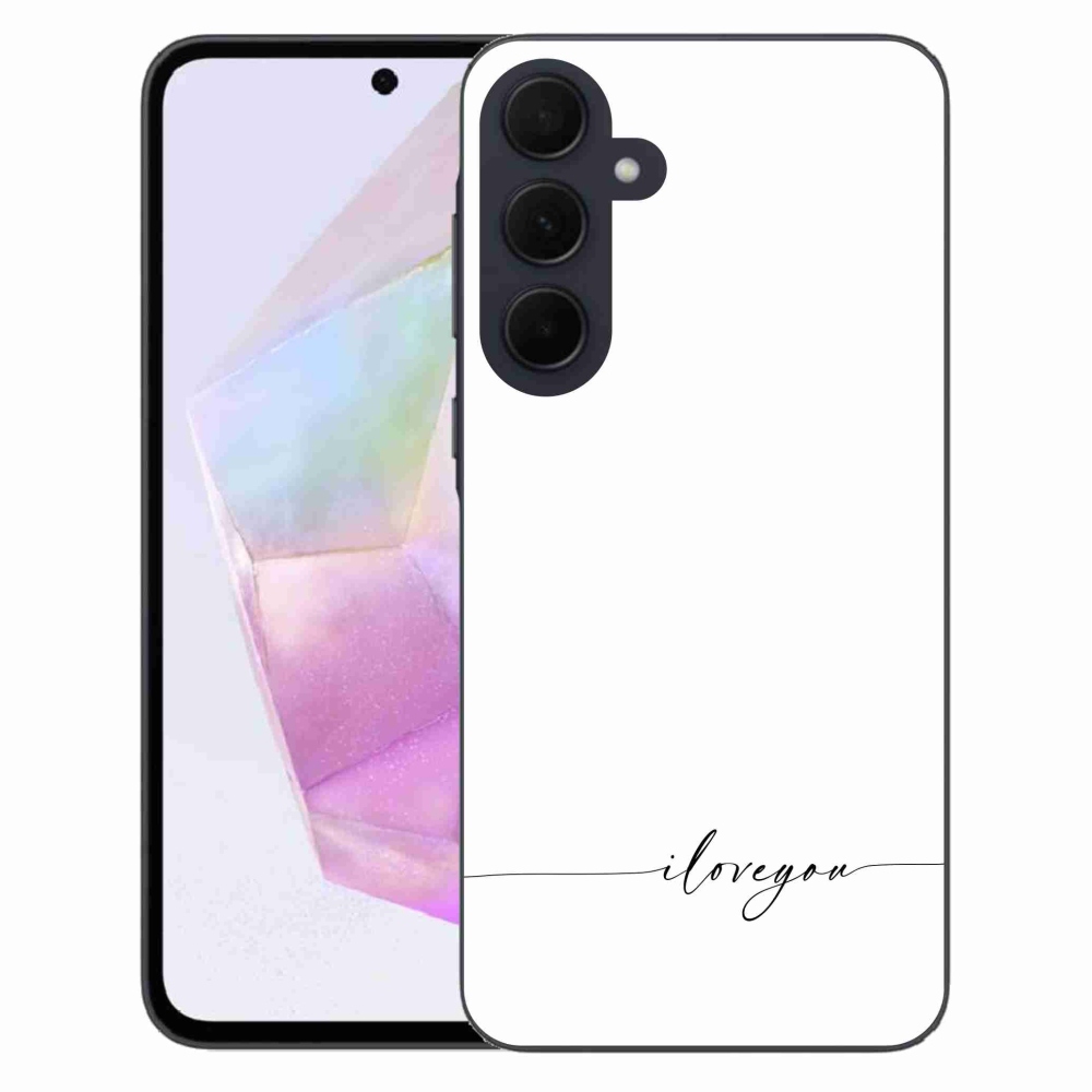 Gelový kryt mmCase na Samsung Galaxy A35 5G - I love you bílé pozadí