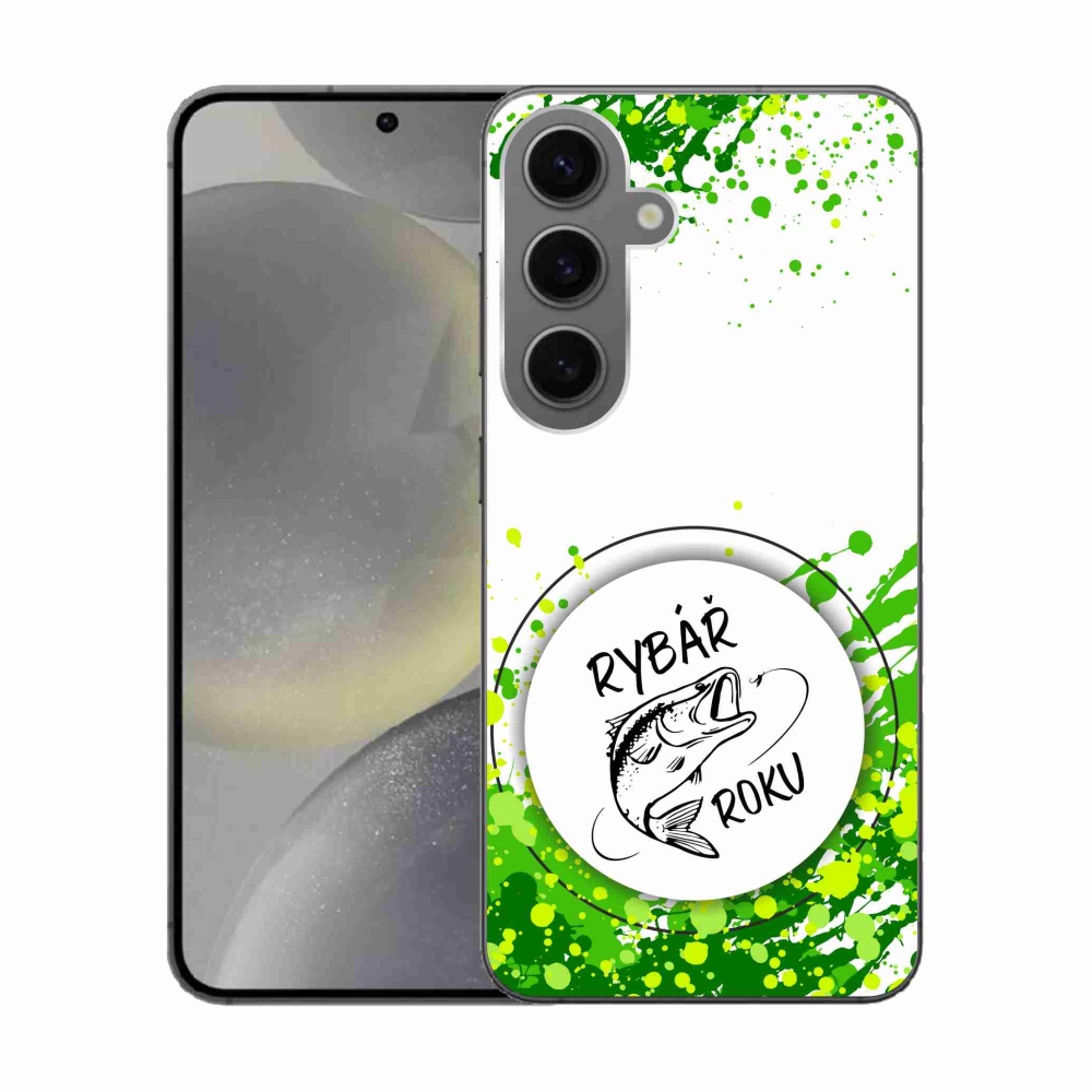 Gelový kryt mmCase na Samsung Galaxy S24 - rybář roku bílé pozadí