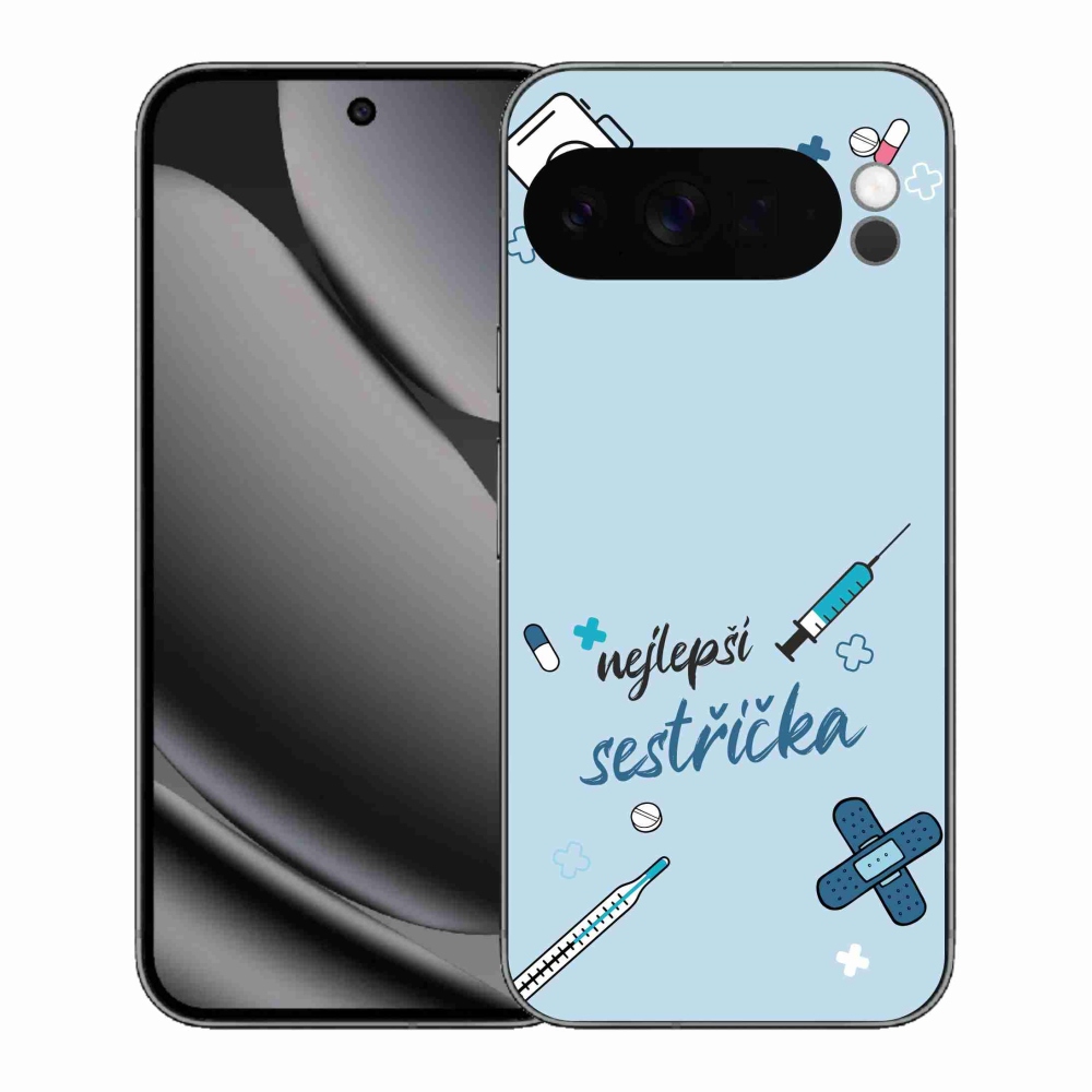 Gelový kryt mmCase na Google Pixel 10 Pro XL - nejlepší sestřička modré pozadí