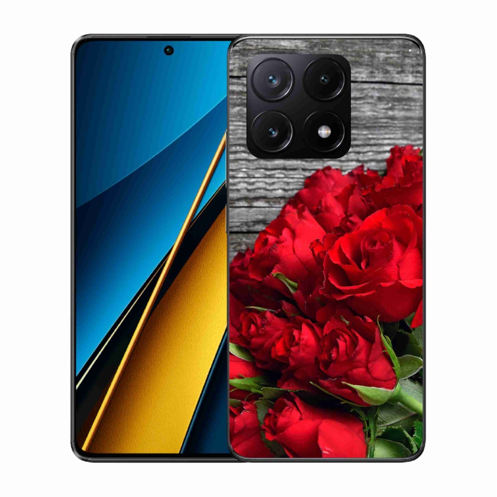 Gelový kryt mmCase na Xiaomi Poco X6 Pro 5G - červené růže