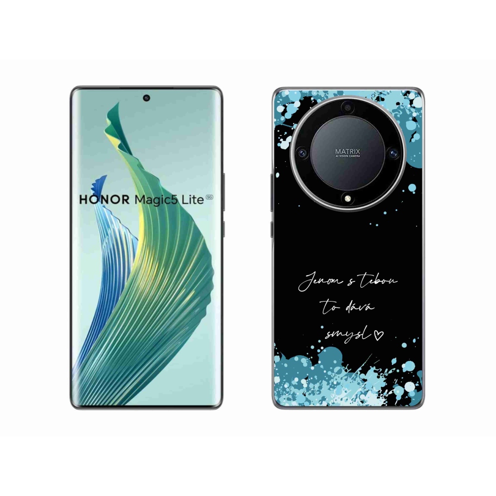 Gelový kryt mmCase na Honor Magic 5 Lite 5G - zamilovaný text černé pozadí
