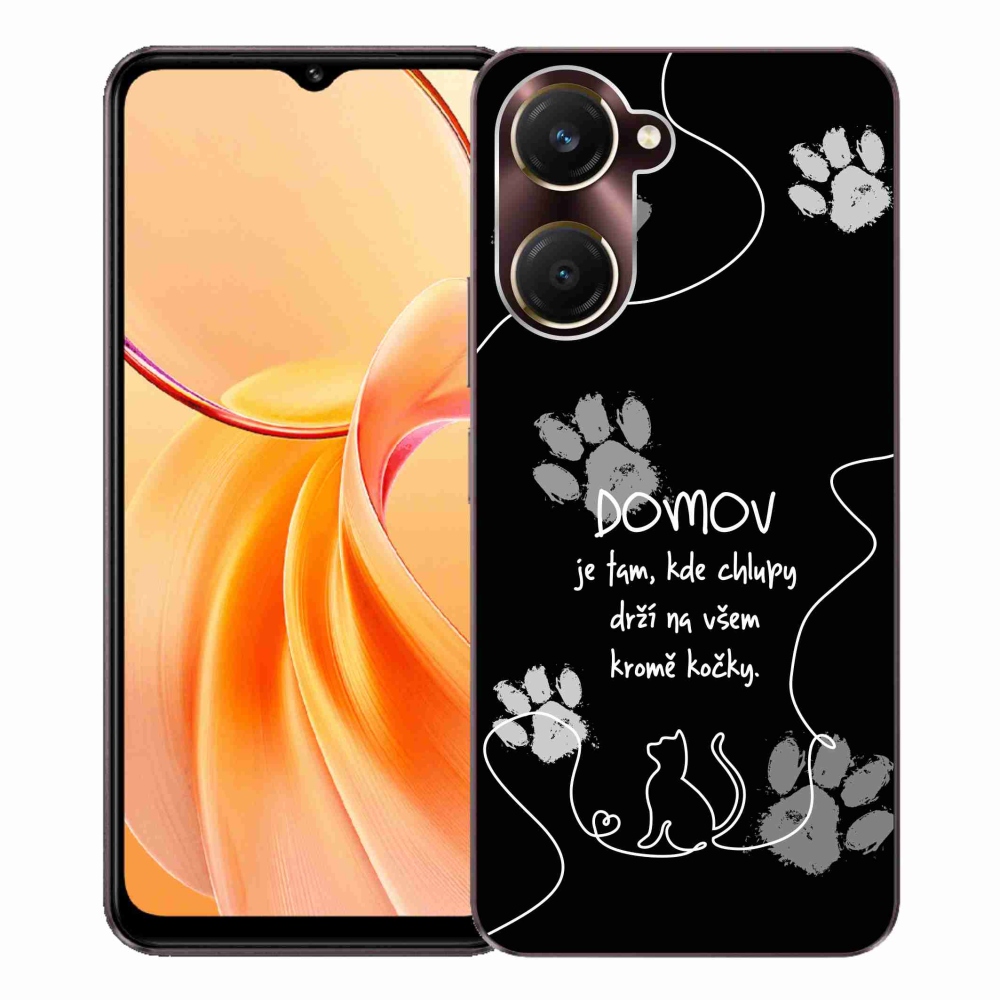 Gelový kryt mmCase na Vivo Y28s 5G - kočičí motiv černé pozadí