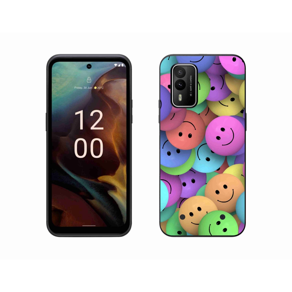 Gelový kryt mmCase na Nokia XR21 - barevní smajlíci