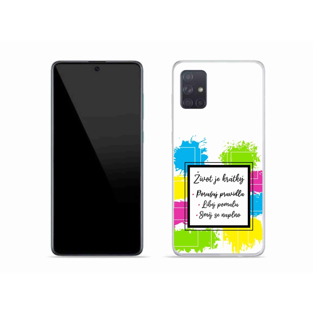 Gelový kryt mmCase na Samsung Galaxy A51 - citát 5 bílé pozadí