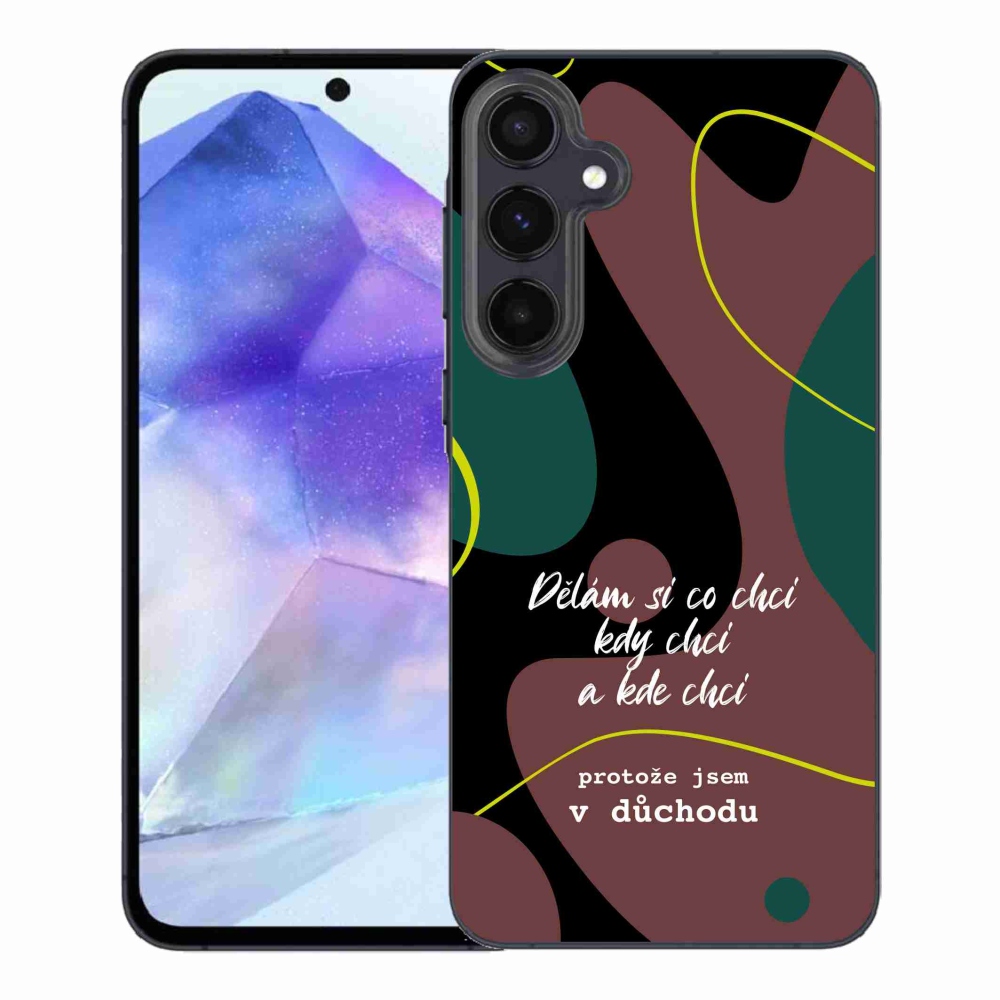 Gelový kryt mmCase na Samsung Galaxy A55 5G - vtipný text 10 černé pozadí