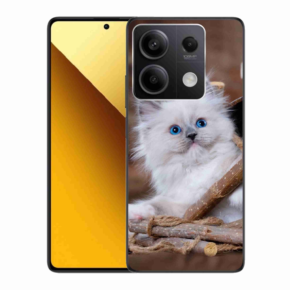 Gelový kryt mmCase na Xiaomi Redmi Note 13 5G - bílé kotě