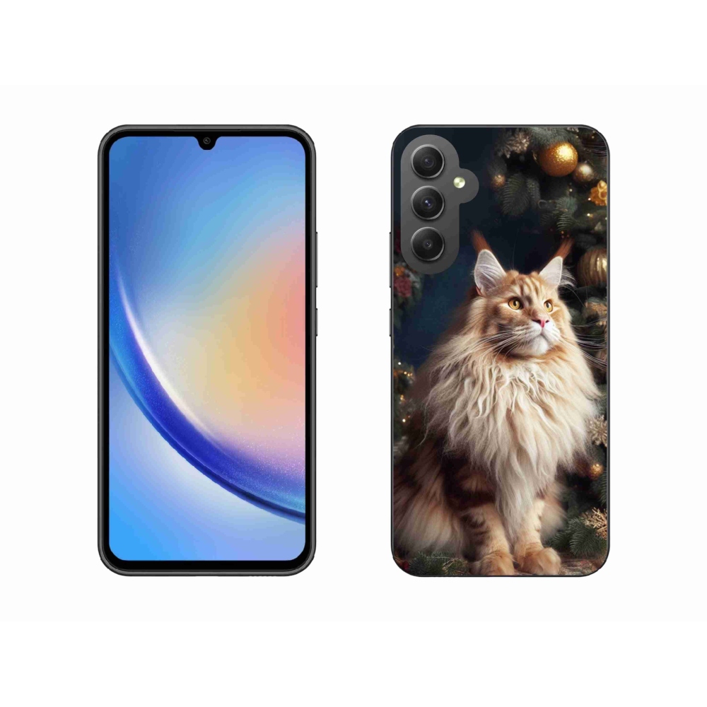 Gelový kryt mmCase na Samsung Galaxy A34 5G - kočka u stromku