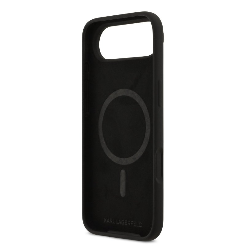 Karl Lagerfeld Liquid Silicone Double Heads MagSafe Zadní Kryt pro iPhone 17 Air Black