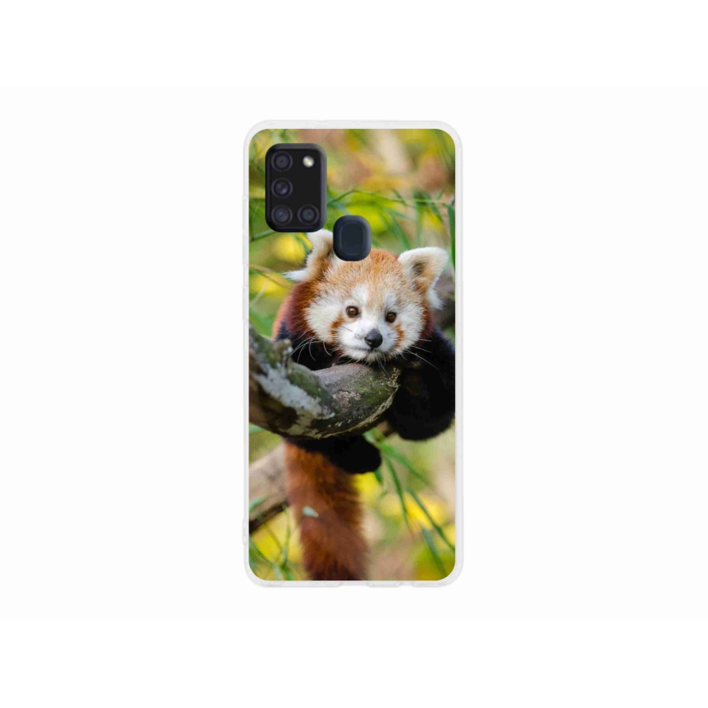 Gelový kryt mmCase na Samsung Galaxy A21s - panda červená