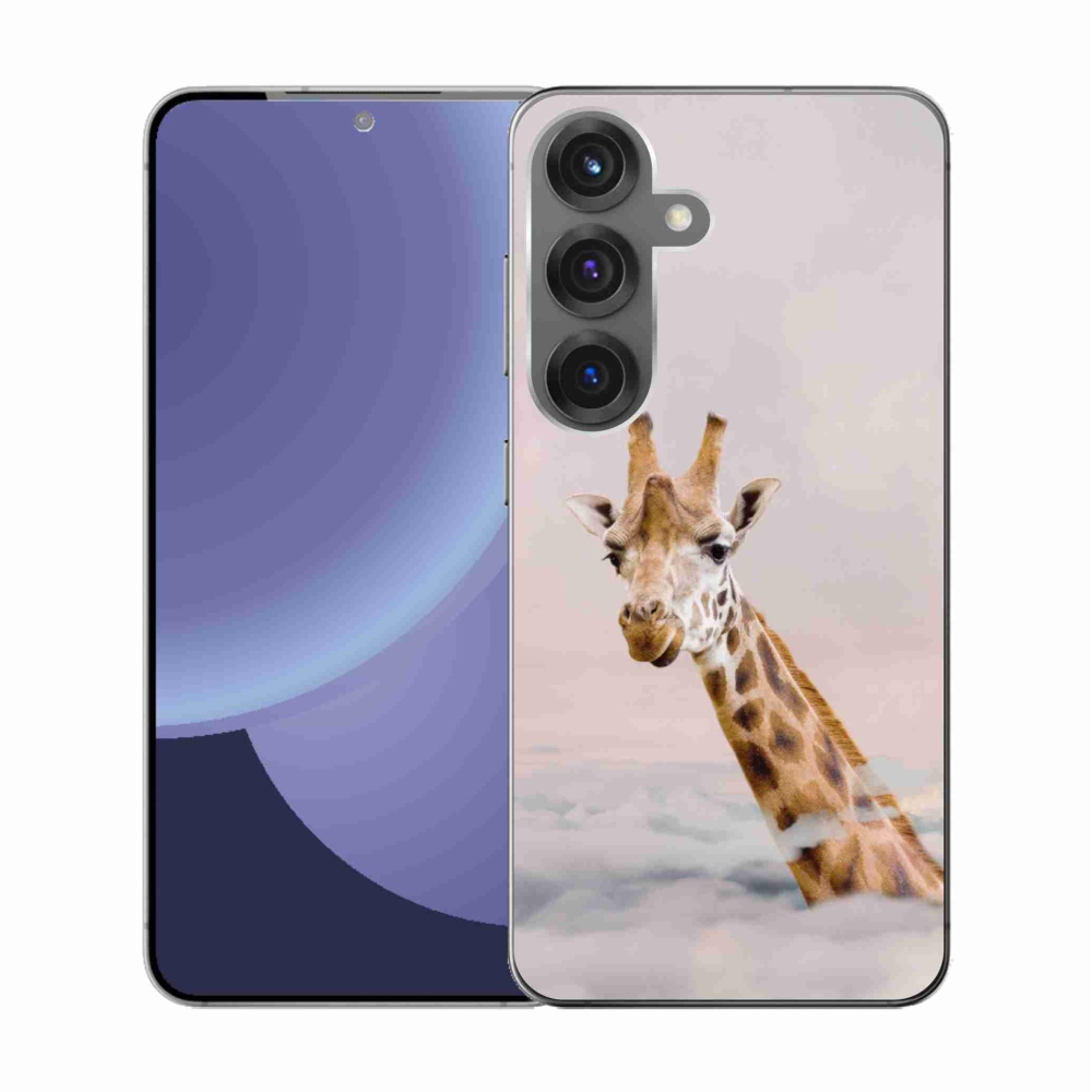 Gelový kryt mmCase na Samsung Galaxy S25 - žirafa v oblacích