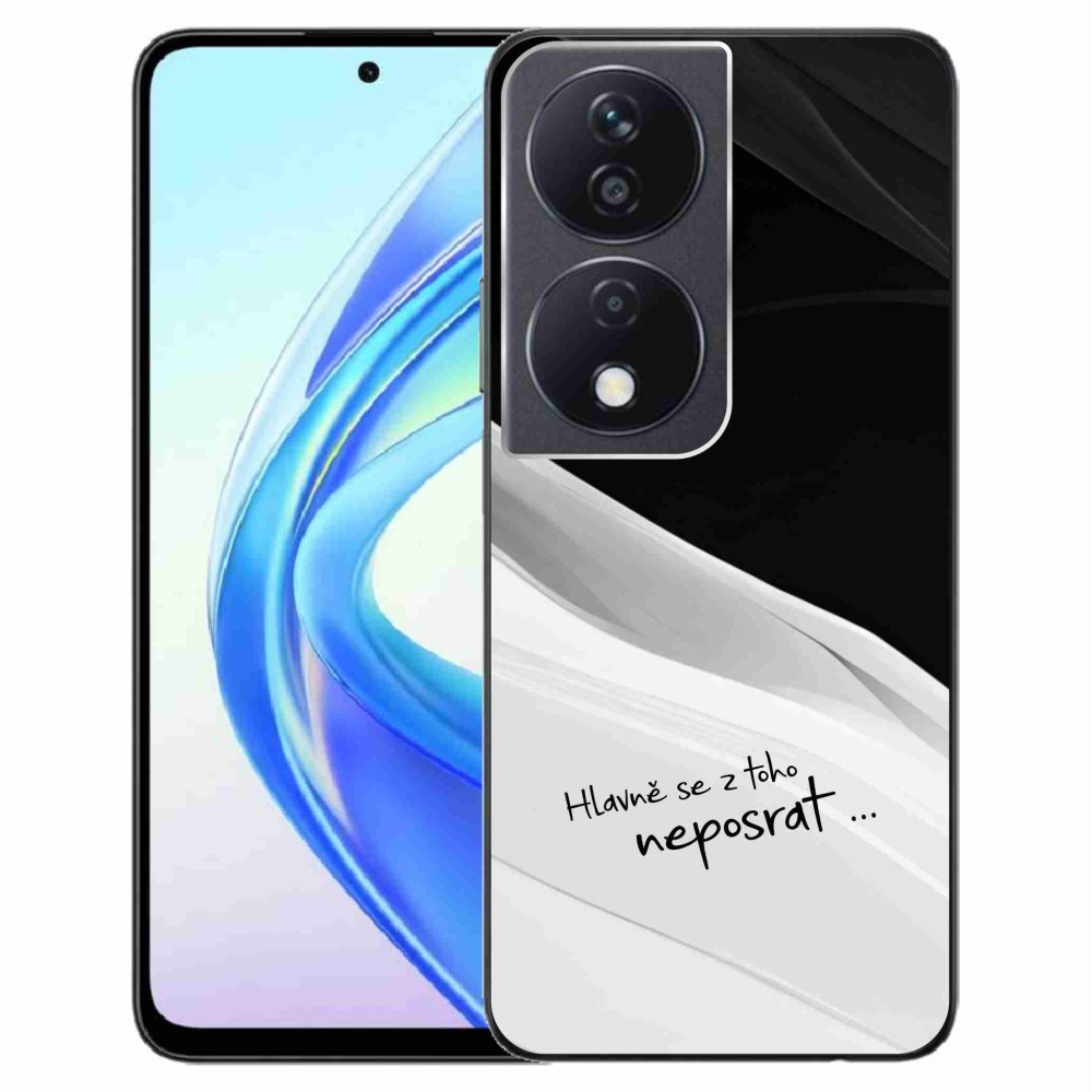Gelový kryt mmCase na Honor X7b/Honor 90 Smart - vtipný text 13 bíločerné pozadí