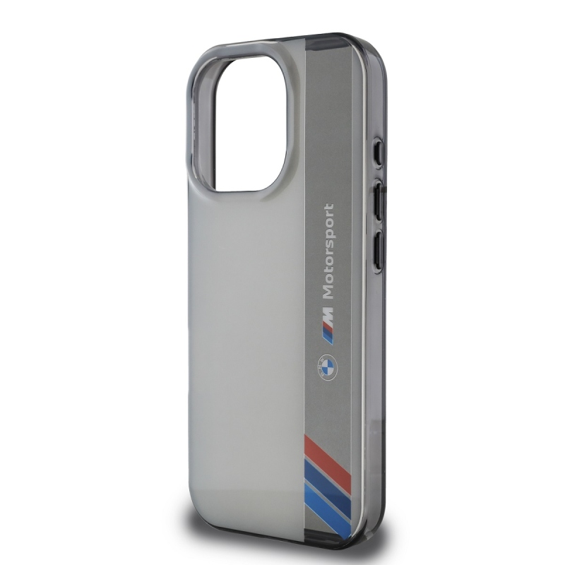 BMW IML Motorsport Vertical Stripe Zadní Kryt pro iPhone 16 Pro Max Grey