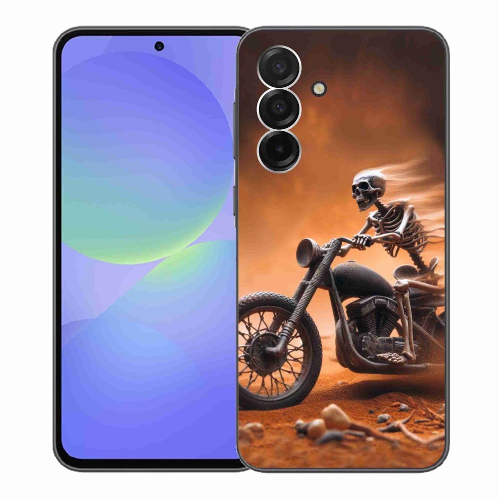 Gelový kryt mmCase na Samsung Galaxy A36 5G - kostra na motorce