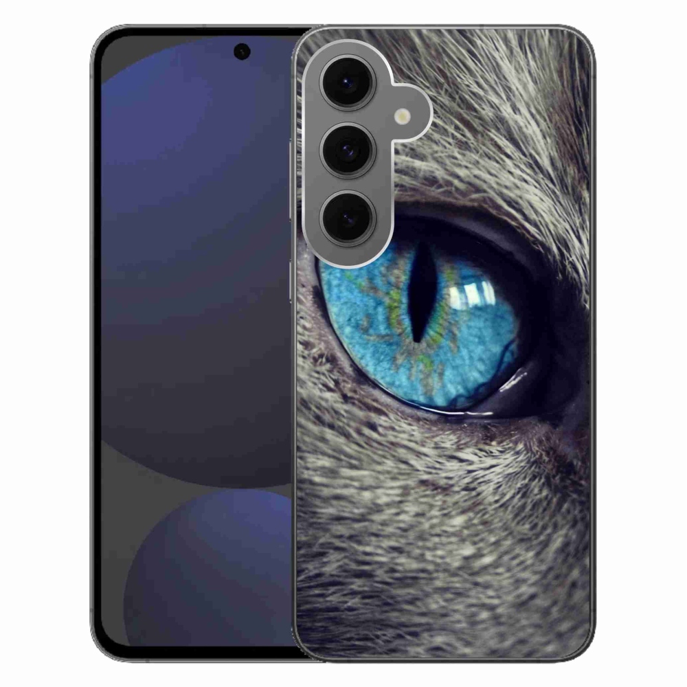 Gelový kryt mmCase na Samsung Galaxy S24 FE - modré kočičí oko
