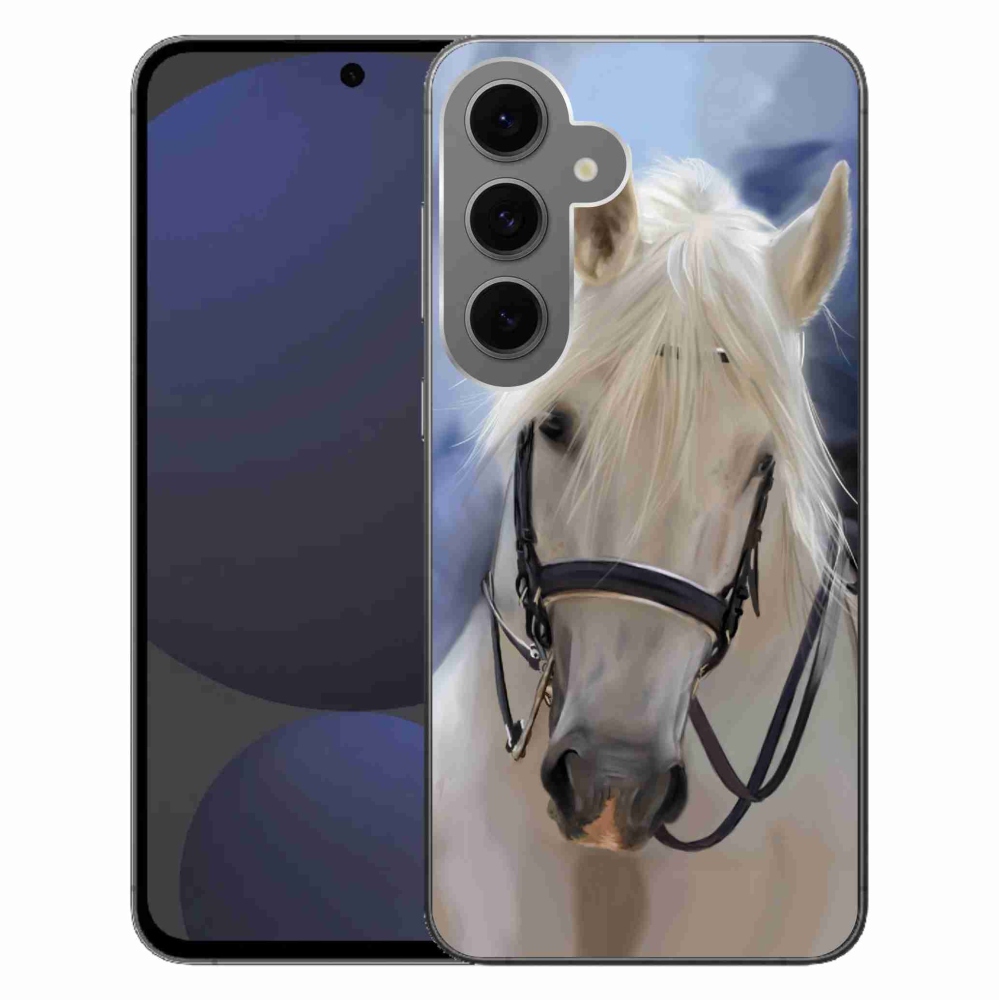 Gelový kryt mmCase na Samsung Galaxy S24 FE - bílý kůň