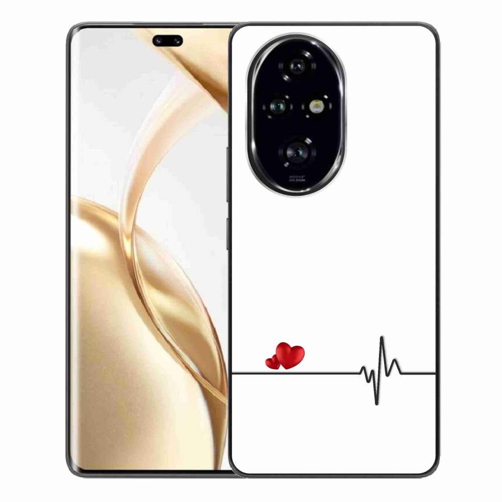 Gelový kryt mmCase na Honor 200 Pro 5G - srdce a tep bílé pozadí