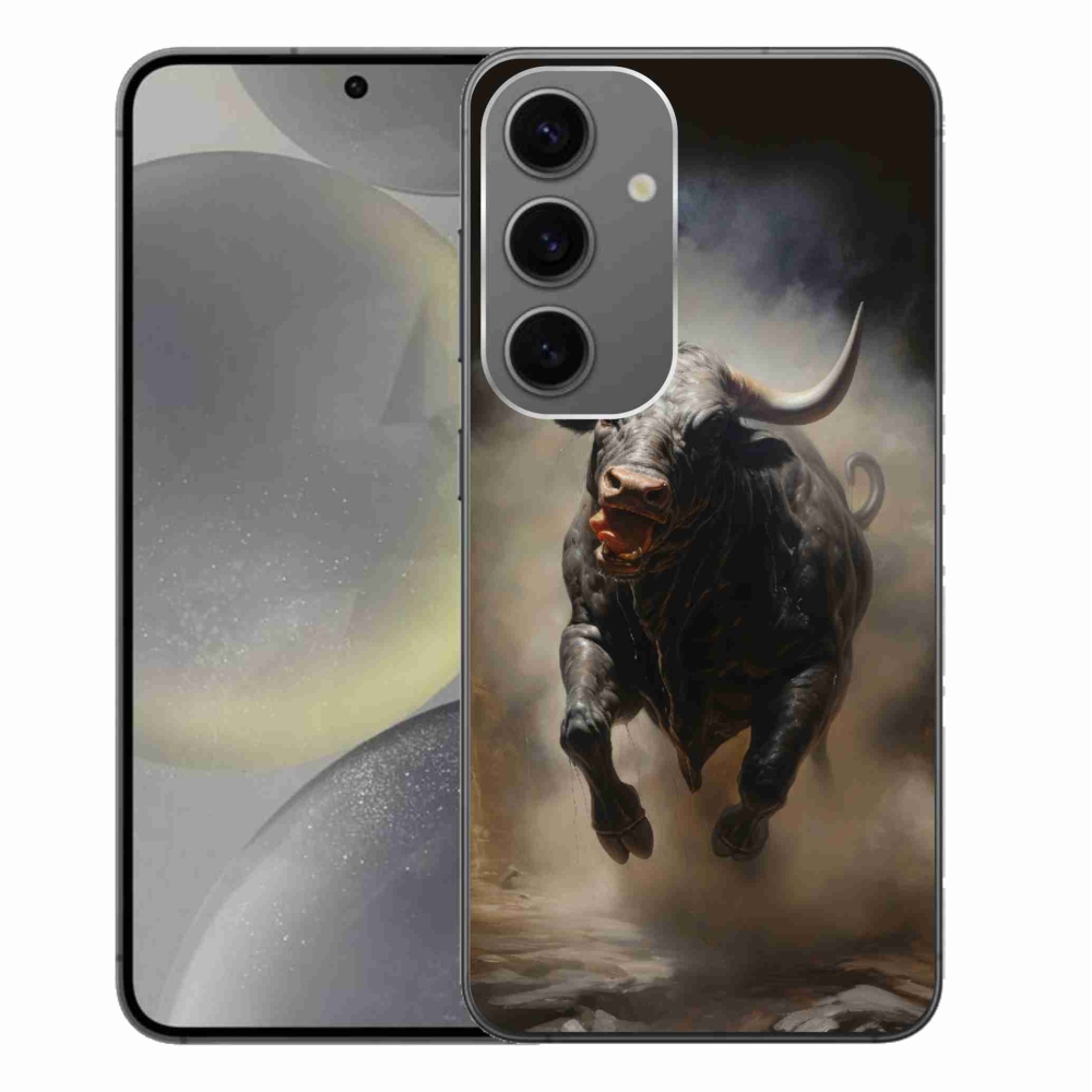 Gelový kryt mmCase na Samsung Galaxy S24+ - rozzuřený býk