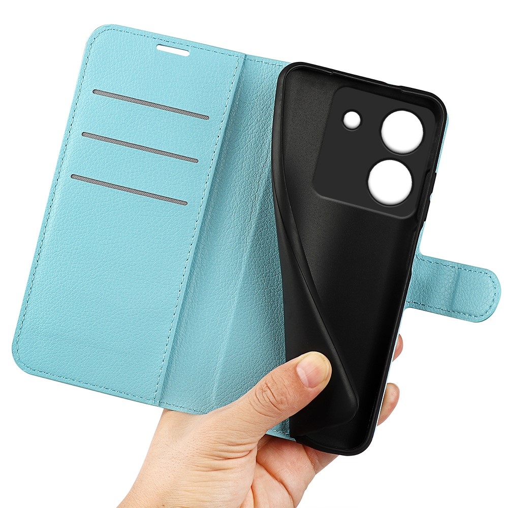 Litchi knížkové pouzdro na Xiaomi Poco M7 Pro 5G - modré